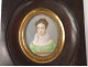 Miniature painted portrait young woman lace diadem Nineteenth Restoration