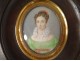 Miniature painted portrait young woman lace diadem Nineteenth Restoration