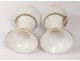 Pair of white opaline vases enamelled gilt locket Napoleon III nineteenth