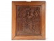 Carved wood panel Haute Epoque Virgin and Child columns XVIIth century