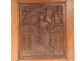 Carved wood panel Haute Epoque Virgin and Child columns XVIIth century