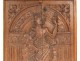 Carved wood panel Haute Epoque Virgin and Child columns XVIIth century