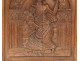 Carved wood panel Haute Epoque Virgin and Child columns XVIIth century