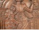 Carved wood panel Haute Epoque Virgin and Child columns XVIIth century