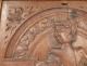 Carved wood panel Haute Epoque Virgin and Child columns XVIIth century