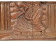 Carved wood panel Haute Epoque Virgin and Child columns XVIIth century