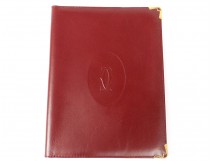 Notebook cover notebook Must Cartier Paris vintage burgundy leather twentieth