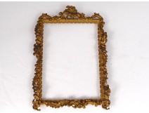 Small picture frame Louis XV golden brass rockery foliage frame nineteenth