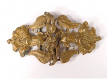 Gold metal belt buckle flowers foliage Art Nouveau buckle nineteenth twentieth