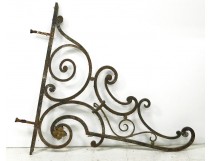 Stave sign store wrought iron flower antique french nineteenth century