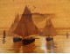 4 nesting tables Emile Gallé marquetry seascapes Brittany XIXth