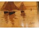 4 nesting tables Emile Gallé marquetry seascapes Brittany XIXth