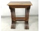 4 nesting tables Emile Gallé marquetry seascapes Brittany XIXth