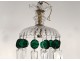 Small chandelier with cut crystal pendants Baccarat color late nineteenth century