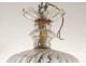 Small chandelier with cut crystal pendants Baccarat color late nineteenth century