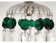 Small chandelier with cut crystal pendants Baccarat color late nineteenth century