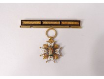 Small medal Order Saint-Louis gold solid enamel cross flowers lily nineteenth