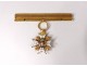 Small medal Order Saint-Louis gold solid enamel cross flowers lily nineteenth