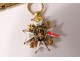 Small medal Order Saint-Louis gold solid enamel cross flowers lily nineteenth