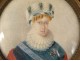 Miniature painted portrait man apparat medals strawberry headdress nineteenth century