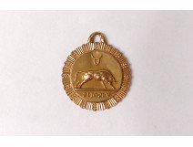 Sterling gold baptism medal 18K zodiac sign bull eagle head 2,05gr Twentieth