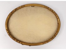 Oval frame gilded wood flowers foliage antique french frame nineteenth century