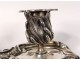 Candlestick silver solid old punches foliage silver 256gr nineteenth