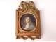 Miniature portrait Saint Mary Magdalene penitent carved wood frame 18th