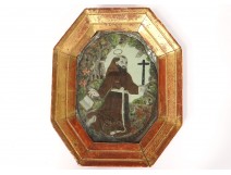 Miniature ex-voto bas-relief Saint Francis of Assisi reliquary eighteenth