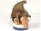 Tobacco pot slipper head man characterPompiers Cancale nineteenth century