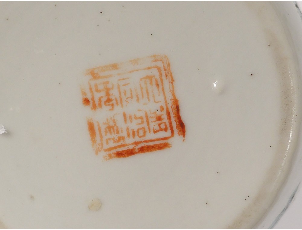 Chinese porcelain teapot Mandarin characters Tongzhi chinese nineteenth