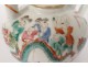 Chinese porcelain teapot characters pagodas dragon dancers Chinese twentieth