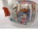 Chinese porcelain teapot characters pagodas dragon dancers Chinese twentieth