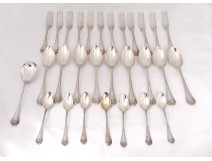 Housewife 29 pieces cutlery sterling silver Minerve Puiforcat 2084gr nineteenth