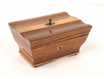 Music box and jewelry to Charles X, tomb form, mahogany, nineteenth