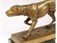 Bronze sculpture Alfredo Biagini dog hunting stop animal marble twentieth