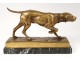 Bronze sculpture Alfredo Biagini dog hunting stop animal marble twentieth