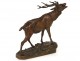 Bronze sculpture Charles Valton Stag animal sculptor slab nineteenth