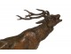 Bronze sculpture Charles Valton Stag animal sculptor slab nineteenth