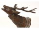 Bronze sculpture Charles Valton Stag animal sculptor slab nineteenth