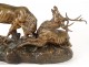 Bronze sculpture Thomas François Cartier Combat animal deer twentieth