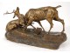 Bronze sculpture Thomas François Cartier Combat animal deer twentieth