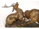 Bronze sculpture Thomas François Cartier Combat animal deer twentieth