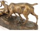 Bronze sculpture Thomas François Cartier Combat animal deer twentieth