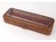 Box glove box embossed leather beveled glass nineteenth century