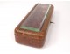 Box glove box embossed leather beveled glass nineteenth century