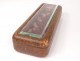 Box glove box embossed leather beveled glass nineteenth century