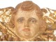 Sculpture angel wood carved gilded polychrome angel chert eighteenth