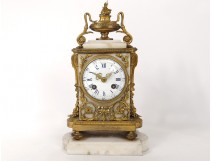 Pendulum Louis XVI gilt bronze white gold knots Napoleon III clock nineteenth