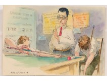 Billiards Soup humorous watercolor nap twentieth